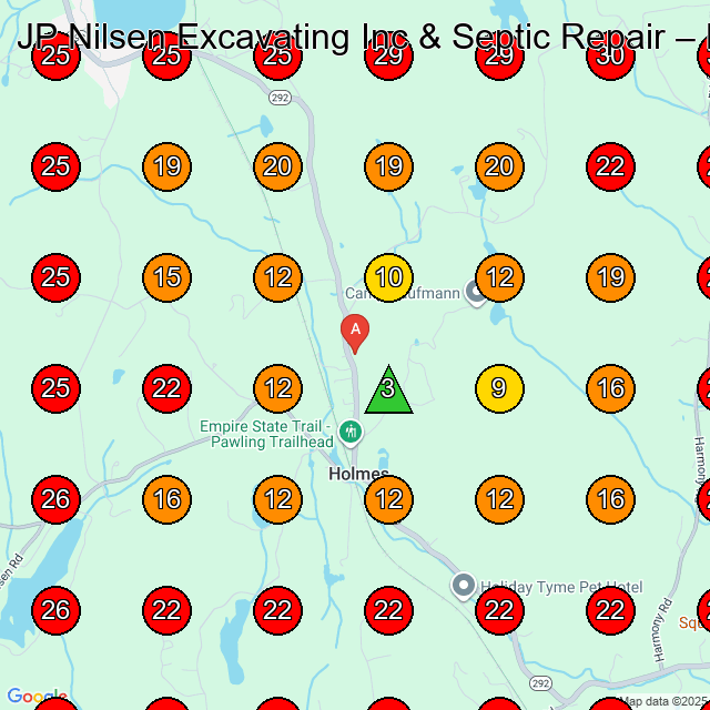 JP Nilsen Excavating Inc & Septic Repair GeoGrid visibility map for Repair Service in Holmes